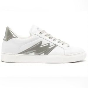 NIB Zadig & Voltaire LA Flash Sneaker 39 White Silver 8